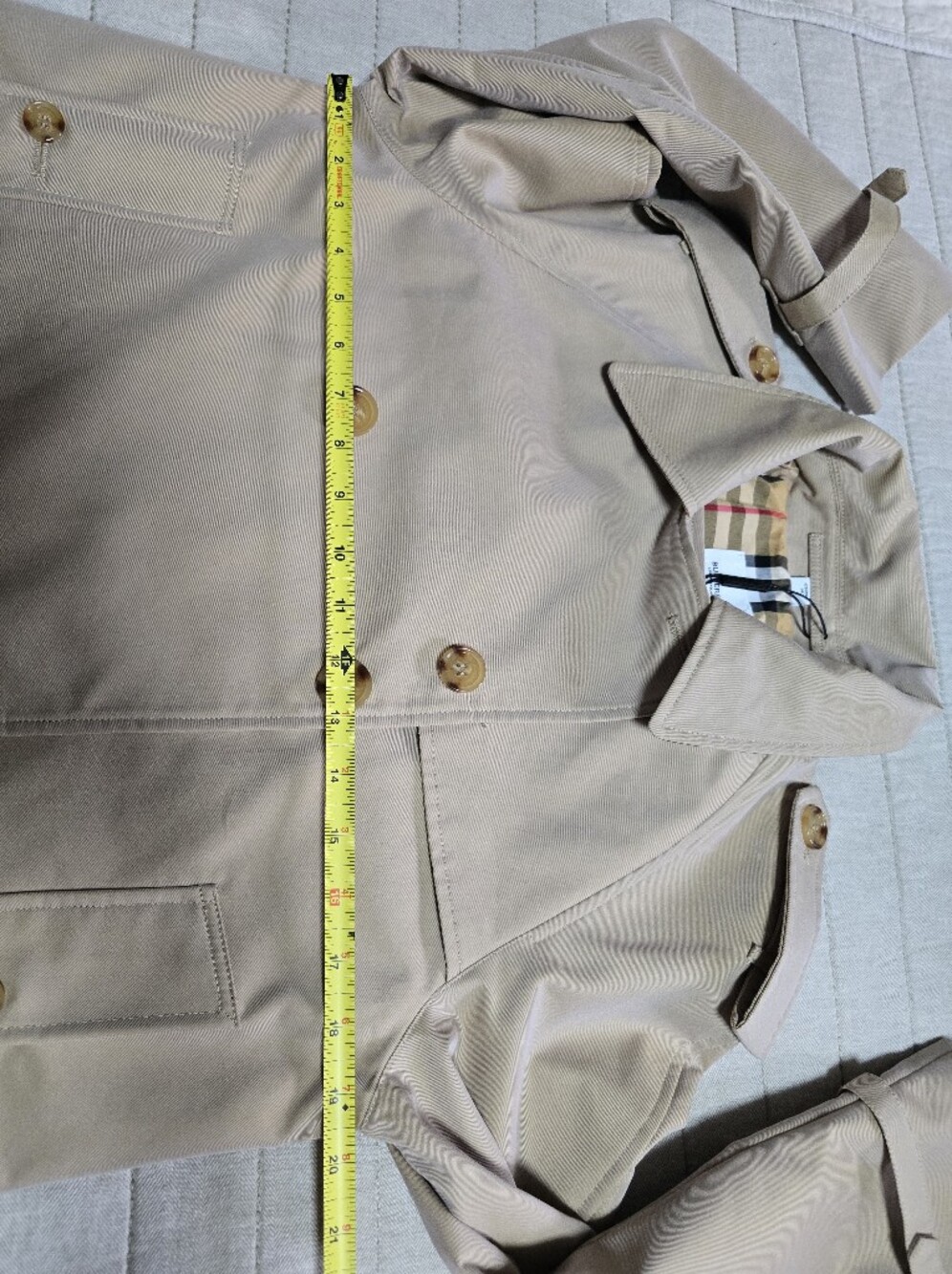 Cropped Trench Coat, Honey Color - Picture 13 of 15